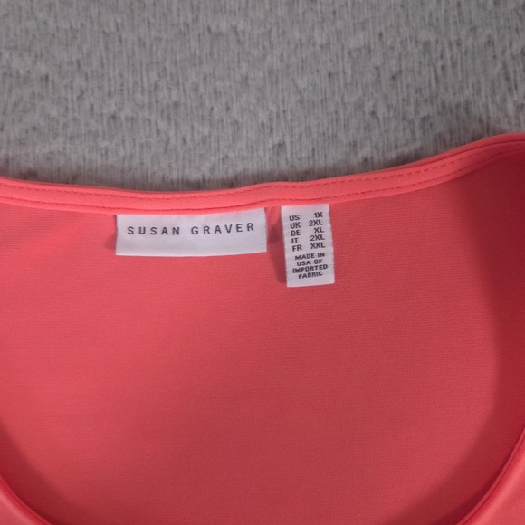 LOT OF 3 Susan Graver Tops Womens 1X Multi Liquid Knit Flutter Sleeve T-Shirt - Picture 3 of 16